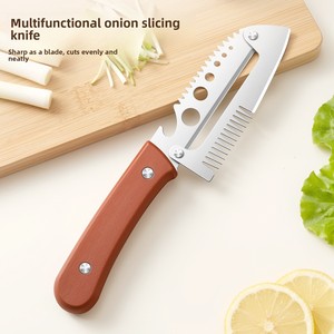 Cortador de Cebollín Manual Multifuncional para el Hogar, de Acero Inoxidable, Reforzado, Siete en Uno, Pelador de Frutas y Verduras, Utensilios de Cocina - Product Image 4