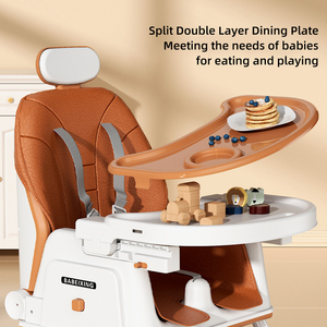 <span class=keywords><strong>Silla</strong></span> de Comer Ligera para Bebé con <span class=keywords><strong>Ruedas</strong></span> Universales, <span class=keywords><strong>Silla</strong></span> Alta Plegable y Cómoda para Bebé, Columpio Mecedor 2023 - Product Image 2