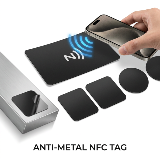 Anti-Metal NFC Tag Sticker Mini Custom Print Waterproof 13.56MHz RFID Label Rewritable Smart Tag Metal Surface Asset Tracking