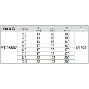 Llave de vaso hexagonal tipo T Yato de 44 mm, métrica, de acero S2 cromado, grado industrial, punta de 1/4 pulgada, modelo YT-05585 - Product Image 4
