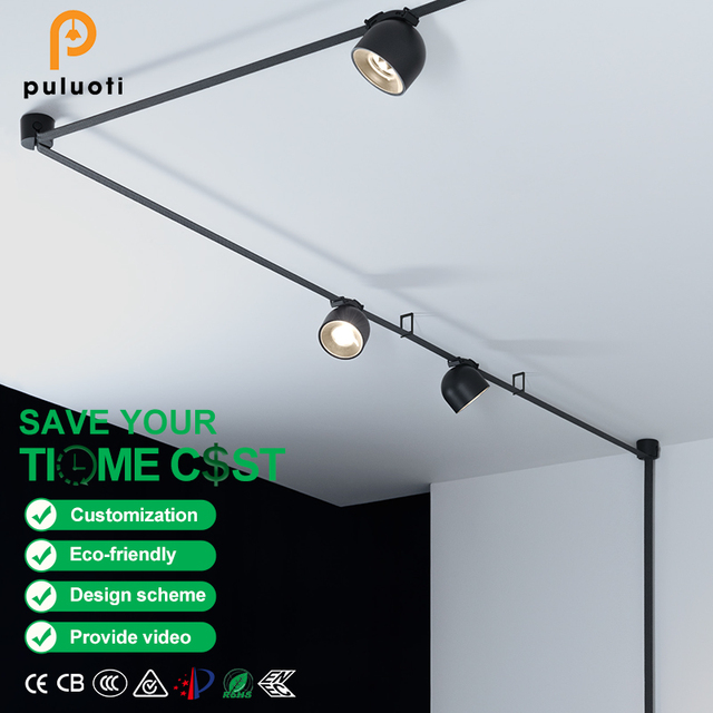 24v Led Track Spotlight Belt Fabric Rail System Indoor Cob Linear Aluminum Lamp Body Hotel Project Installation Lighting