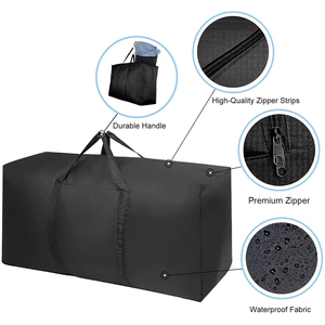 Hot Sale Polypropylene PP Woven Extra Large Foldable Eco-Friendly Waterproof Heavy Duty <b>Storage</b> <b>Bags</b> with Zippers - Product Image 2