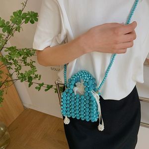 <span class=keywords><strong>Hand</strong></span> gewebte edle Perlen <span class=keywords><strong>Hand</strong></span> tasche Hochzeits kupplung mit Perlenkette Neue handgemachte Perle Umhängetasche Kordel zug Kleine Handtasche - Product Image 3