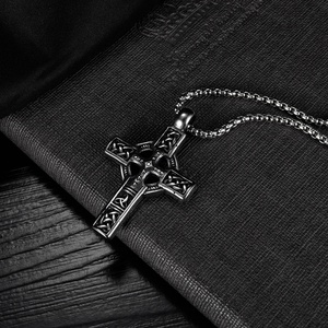 MECYLIFE Vintage Viking <strong>Celtic</strong> Knot Pendant <strong>Necklace</strong> Stainless Steel Vintage <strong>Cross</strong> <strong>Necklace</strong> Men - Product Image 5