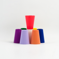 Gobelet à eau en plastique PP de qualité alimentaire, design classique, multicolore, 400 ml (14 oz), largement utilisé pour les voyages, avec fonction résistante à la chaleur