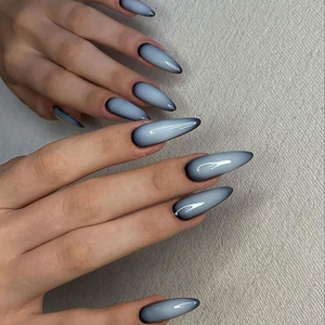 <span class=keywords><strong>Uñas</strong></span> Postizas Personalizadas de Lujo, Estilo Stiletto Largo, Francesas, Metálicas, Negras, Azules, Almendradas, Acrílicas, Adhesivas - Product Image 1