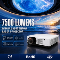 Projecteur laser à courte focale WUXGA ODM OEM 7500 lumens avec déplacement de l'objectif et fusion des images pour les intégrateurs de systèmes
