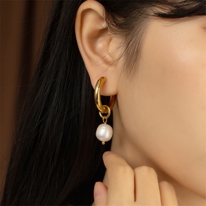 Bijoux haut de gamme, boucles d'oreilles en acier inoxydable, boucles d'oreilles personnalisées avec perles - Product Image 6