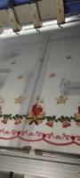 Tissu de rideau transparent brodé 30GSM pour les fêtes de Noël, 100% polyester, motif Père Noël et flocons de neige, voile pour fenêtre, décoration de la maison