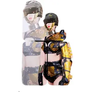 Kostum Armor Gogo Wanita, Kostum Armor Gogo Mesin Steampunk Cos Cyberpunk Taman Hiburan Penampilan Dansa Panggung Klub Malam