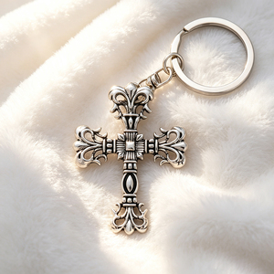 Porte-clés en acier inoxydable avec breloque croix « Je t'aime » et message en espagnol, pendentif rectangulaire, cadeau religieux pour la Saint-Valentin - Product Image 5