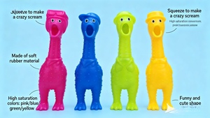Juguete de Dinosaurio de PVC Multicolor, Suave, Chirriante y Divertido, para Bebés de 1 a 3 y de 5 a 7 Años, Alivio del Estrés y Diversión Sensorial - Product Image 3