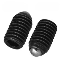 Vis sans tête à six pans creux en acier au carbone, oxyde noir, grade 8.8 12.9, avec pointe à bille