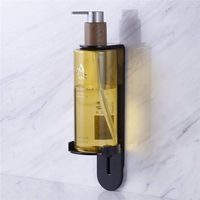 Support mural double en acier inoxydable pour flacons de produits de toilette, gel douche, lotion pour les mains