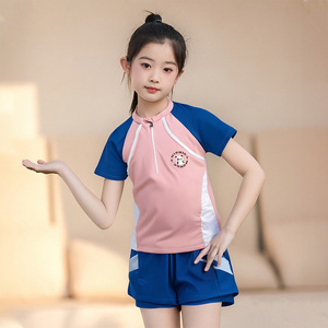 Traje de Baño para Niñas Baiya, Verde Claro, Secado Rápido, Alta Elasticidad, UPF 30, para Natación y Aguas Termales - Product Image 2