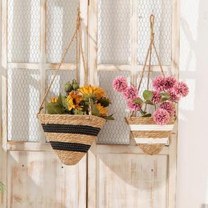 Handmade Rattan <b>Hanging</b> <b>Basket</b> Round 22cm For Indoor Outdoor Plants Decoration - Product Image 3
