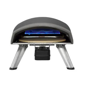 13 "forno portátil da pizza do gás com sistema automático da rotação e queimador do ferro fundido