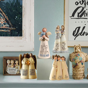 Adorno Navideño Exclusivo Transfronterizo, Escultura Pequeña de <span class=keywords><strong>Hermanas</strong></span> Ángeles Hecha a Mano y Ecológica, Artesanía de Resina para el Hogar - Product Image 5