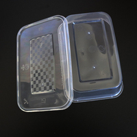 Récipient en plastique transparent jetable rectangulaire de 750ml avec couvercle Récipient alimentaire micro-ondable