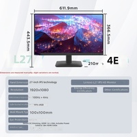 Écran d'ordinateur Lenovo, moniteur LCD pour la maison, protection des yeux, bureau, 1080p, faible lumière bleue, nouveau L27-4e, 27 pouces, gradation DC