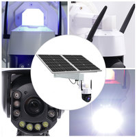 TecDeft kamera pengawasan tenaga surya pintar, kamera 1080p HD PTZ pelacak gerakan manusia untuk keamanan rumah