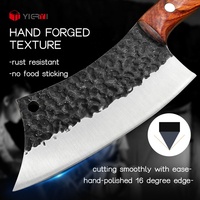 Dropshipping Couteau de cuisine en acier à haute teneur en carbone forgé à lame pleine de 6 pouces avec manche en bois de rose, couteau à découper chinois