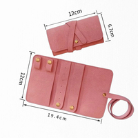 Organisateur de bijoux de voyage en cuir rectangulaire personnalisé, étui pliable pour bijoux avec logo personnalisé, pochette de rangement enroulable pour colliers