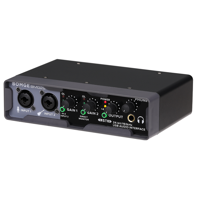 BMG-22 2 Channel Audio Mixer Dj Mixer Sound Audio Interface 48v Mixing Console
