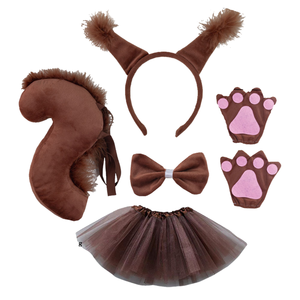 Falda tutú de tul para niños, diadema con orejas de ardilla, conjunto de cola con lazo, fiesta de <span class=keywords><strong>disfraces</strong></span> de <span class=keywords><strong>carnaval</strong></span>, disfraz de Animal - Product Image 3