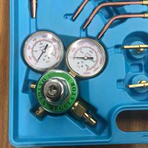 Oksijen ve asetilen gaz kesme meşale ile taşınabilir oksi lehimleme kaynakçı aracı Set iki hortum basınç regülatörleri ve göstergeleri - Product Image 6