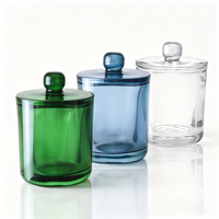Conteneur de bougie en gros, pot en verre vide de luxe pour bougies aromatiques et parfumées avec couvercle et boîte personnalisée