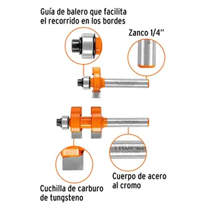 Juego de herramientas de ranurado y encaje BOX 3, 7/8', con rodamiento, TRUPER - Product Image 3