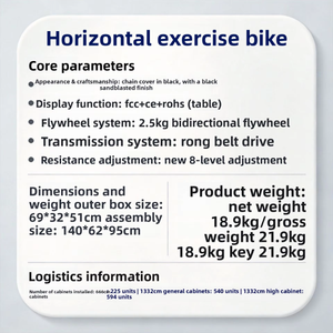Vélo d'appartement confortable à résistance magnétique, 8 vitesses, pour usage domestique, équipement de fitness, 120 kg - Product Image 4