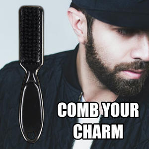 Manche en bois poils de sanglier brosse de nettoyage coiffure barbe brosse Anti statique barbier coiffure peigne rasage outils pour hommes - Product Image 1
