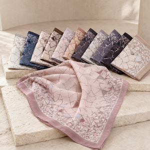 Foulard carré en mousseline turque imprimée de luxe, doux au toucher, respirant, pour femme, hijab, vente en gros, OEM - Product Image 6