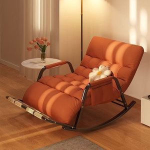 Fauteuil inclinable double moderne en similicuir rouge <span class=keywords><strong>pour</strong></span> adultes, idéal <span class=keywords><strong>pour</strong></span> la sieste sur balcon et dans le salon, <span class=keywords><strong>pour</strong></span> la détente à domicile - Product Image 5
