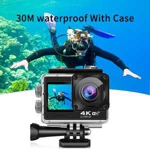 กล้องแอคชั่นวิดีโอสปอร์ตสีดำ 4K พร้อมความละเอียด 60Fps กันน้ำได้ลึก 30 เมตร เซ็นเซอร์ CMOS รองรับ MicroSD สำหรับบันทึกวิดีโอ D8Q 4K 60FPS - Product Image 1