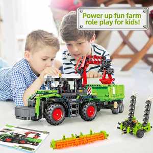 Kit de construction 3 en 1 : Tracteur urbain, Véhicules agricoles, Moissonneuse-batteuse et Charrue – Jouets éducatifs pour garçons - Product Image 6