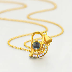 [Cobre] collar de proyección de diamantes de joyería de corazón <span class=keywords><strong>con</strong></span> <span class=keywords><strong>foto</strong></span> personalizada en el interior, <span class=keywords><strong>colgante</strong></span> de imagen oculta personalizado romántico - Product Image 4