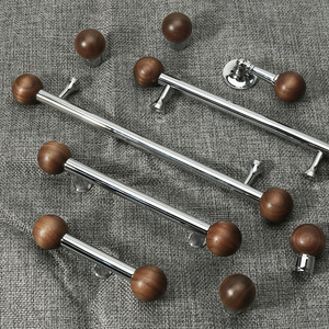 Walnut Ball Furniture Handle <strong>Chrome</strong> Silver Brass Cabinet Handles Adjustable <strong>Door</strong> Drawer <strong>Knobs</strong> for Kitchen Pulls for Wine Storage - Product Image 1