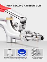 4 pièces 1/4 Standard raccord rapide Kit de pistolet à air comprimé connexion 2 voies haute pression poussière nettoyage gonflage Stable caoutchouc OEM