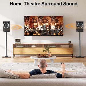 Chiều Cao Có Thể Điều Chỉnh Kệ Sách Loa Đứng Cặp Cho Vệ Tinh Phòng Thu Loa Lớn Với Quản Lý Cáp Thư Đặt Hàng Gói - Product Image 6