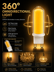 Ampoule LED COB G9 4,2W 440-460LM AC 230V Verre 360 Degrés Dimmable SMD 15000H Garantie 2 Ans Bureau - Product Image 2