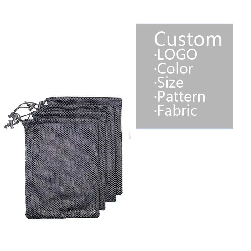Custom Nylon Small Drawstring Bag Bolsas Con Cordon Mesh Sack For Toy Ball Storage Pouch Pull String Gift Bag Draw string Bags