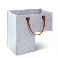 Panier de rangement pliable en feutre pour escalier avec poignées en PU pour l'organisation des tapis pour la décoration de la maison