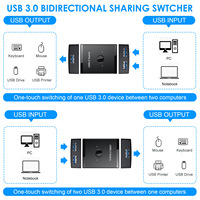 Sakelar USB 3.0 Dua Arah, Hub Berbagi Printer 2-in-1-out & 1-in-2-out, Pembagi USB Model Pribadi