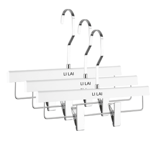 Nuovo negozio di abbigliamento da <span class=keywords><strong>donna</strong></span> bianco acrilico appendiabiti eleganti in acrilico trasparente <span class=keywords><strong>pantaloni</strong></span> appendiabiti con clip dorate - Product Image 1