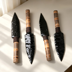 Wholesale Healing <b>Crystal</b> Crafts Handmade Natural Black Obsidian Wooden Wand for Souvenir - Product Image 4