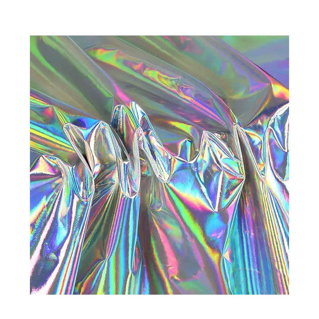 Glitter Mirror Laser Reflective Holographic Film Bronzing Stage Party Dress Use Foil Fabric