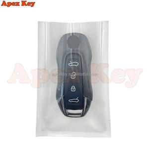 Boîtier de remplacement de clé de voiture Porsche de haute qualité avec autocollant, en ABS, couleur noire, 4 boutons - Product Image 6